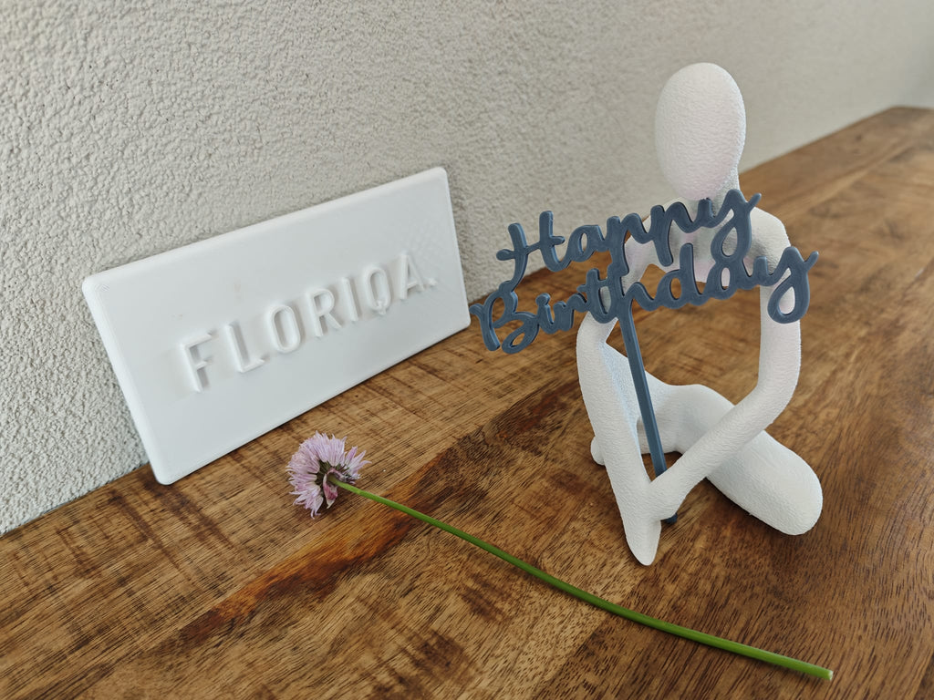 Simple happy birthday cake topper
