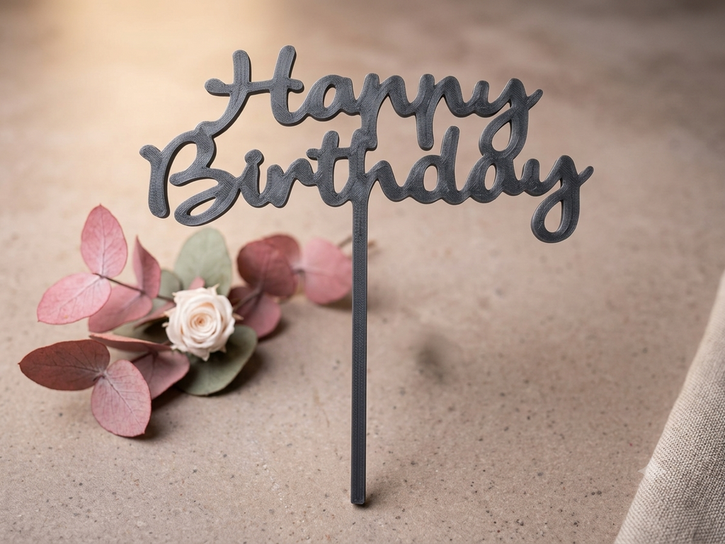 Simple happy birthday cake topper
