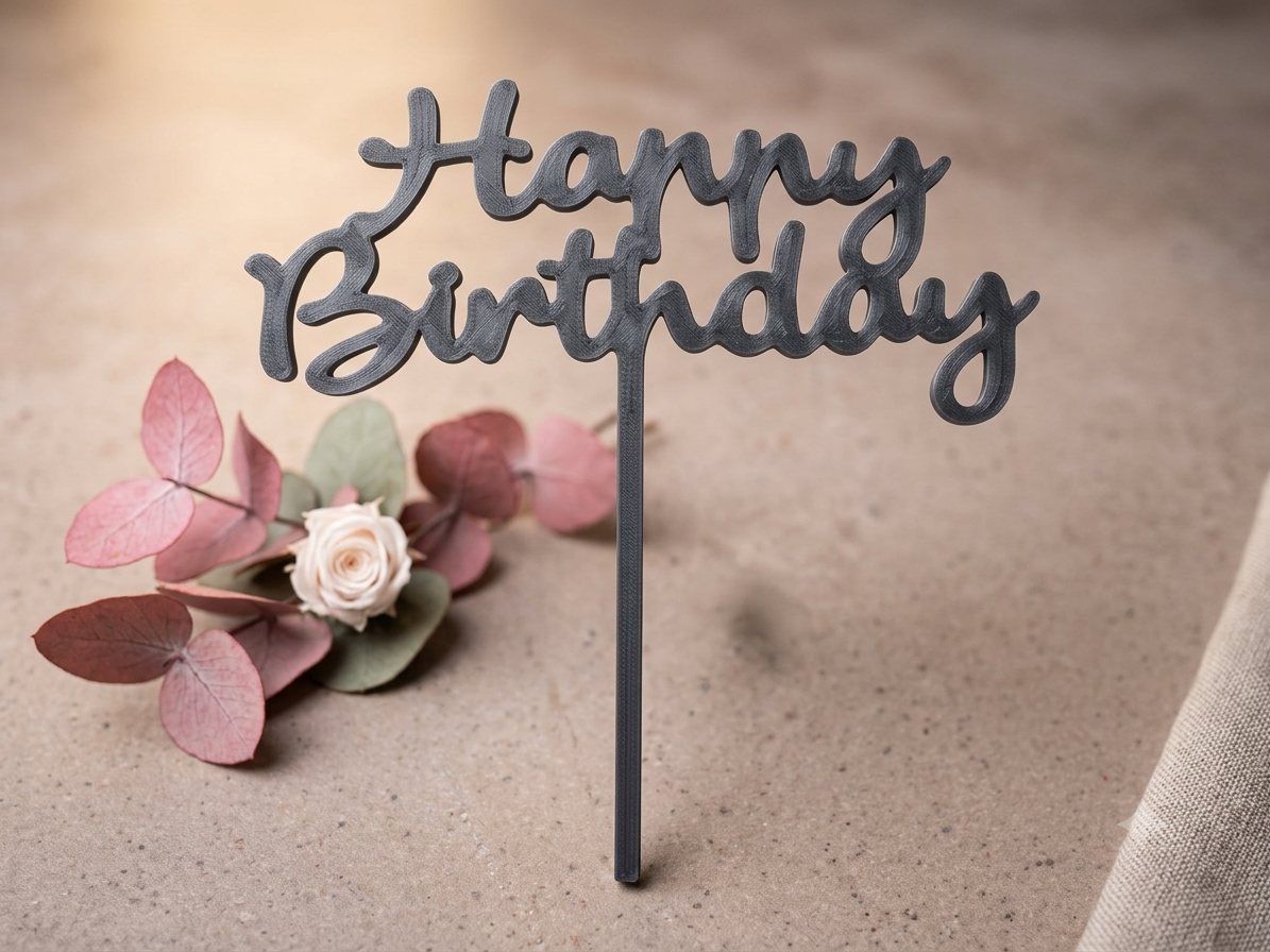 Simple happy birthday cake topper